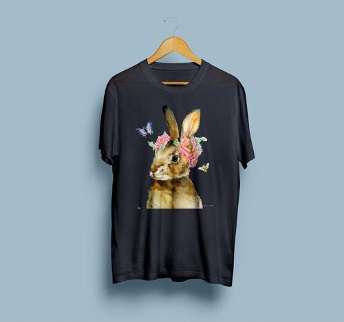 Oversize Tavşan Tasarım Unisex T-shirt