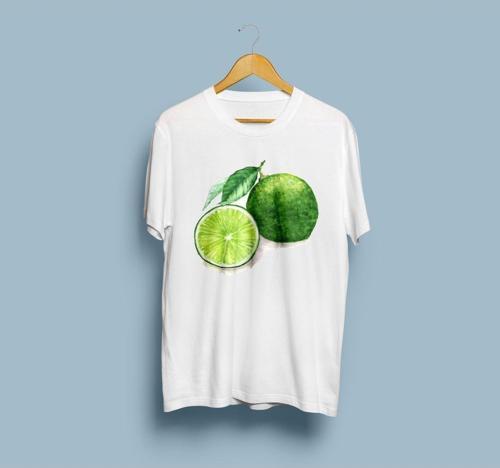 Oversize Limon Baskılı Tasarım Unisex T-shirt