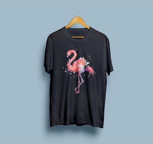 Oversize Flamingo Tasarımı Unisex T-shirt