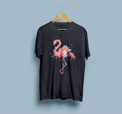 Oversize Flamingo Tasarımı Unisex T-shirt