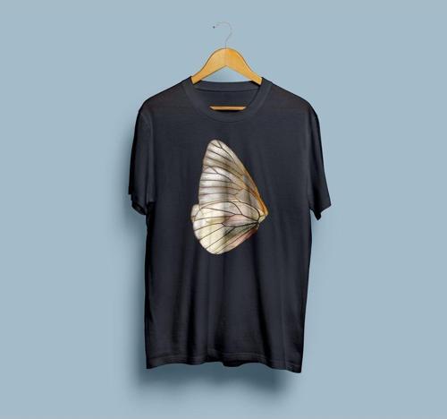 Oversize Kelebek Kanadı 2 Tasarım Unisex T-shirt