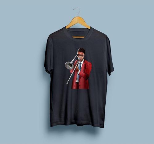 Oversize Trombone Tasarım Unisex T-shirt