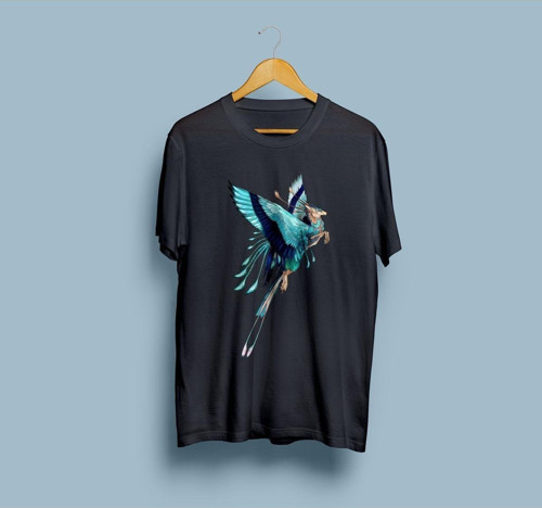 Oversize Mistik Hayvan Tasarım Unisex T-shirt