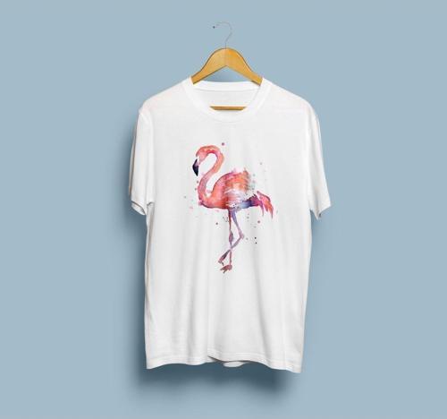 Oversize Flamingo Tasarımı Unisex T-shirt