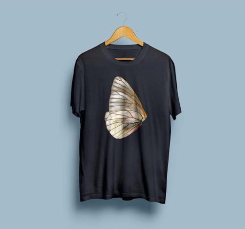 Oversize Kelebek Kanadı 2 Tasarım Unisex T-shirt