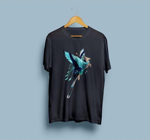Oversize Mistik Hayvan Tasarım Unisex T-shirt