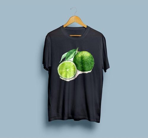 Oversize Limon Baskılı Tasarım Unisex T-shirt