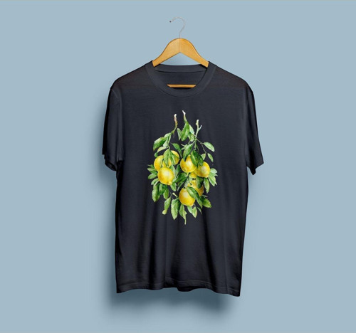 Oversize Limon Baskılı 2 Tasarım Unisex T-shirt