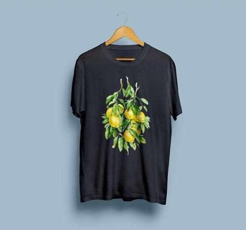 Oversize Limon Baskılı 2 Tasarım Unisex T-shirt