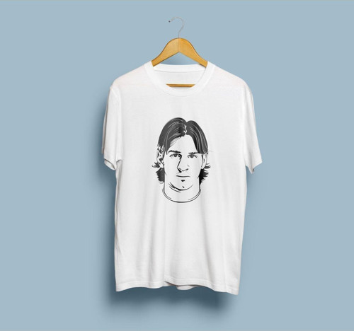 Oversize Messi Portre Tasarım Unisex T-shirt