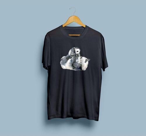 Oversize Pandalar Tasarım Unisex T-shirt