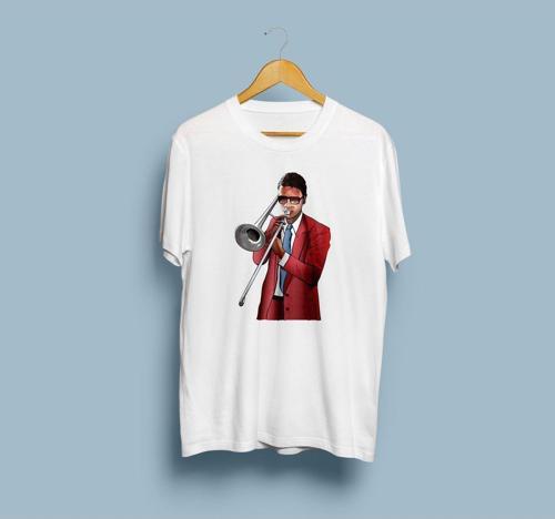 Oversize Trombone Tasarım Unisex T-shirt