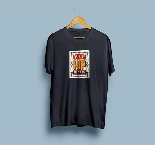 Oversize Hip Hip Hooray Tasarım Unisex T-shirt