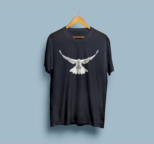 Oversize Güvercin Tasarım Unisex T-shirt