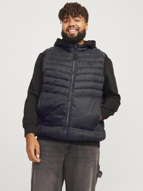 Jack Jones Jjesprınt Bodywarmer Collar Noos Pls Erkek Siyah Büyük Beden Yelek 12263997-02