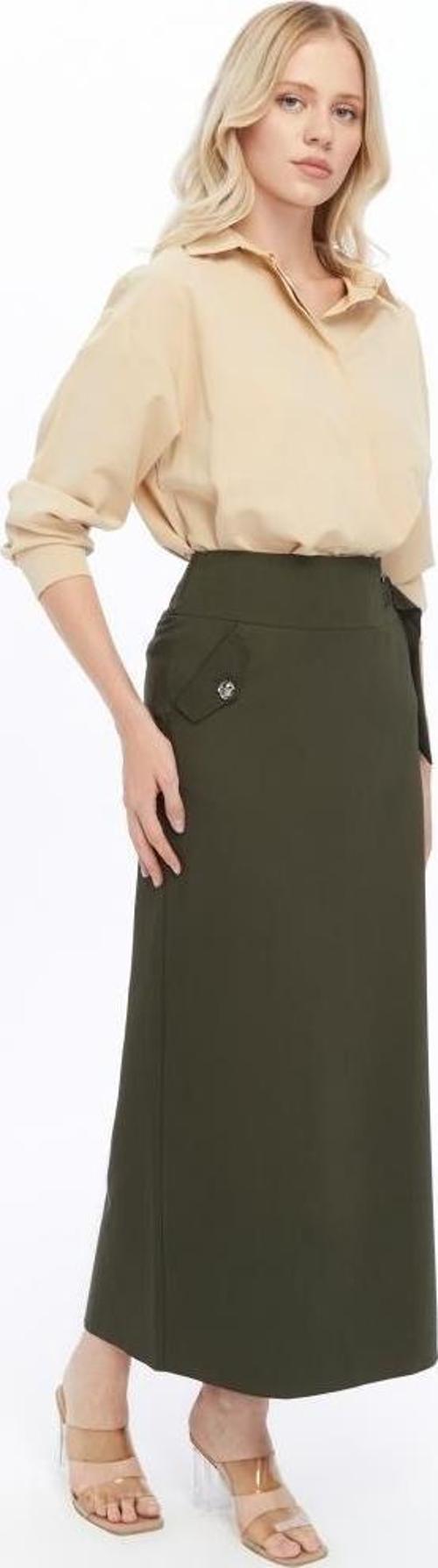 Kadın Cep Detaylı Poliviskon Kalem Etek 2107/95