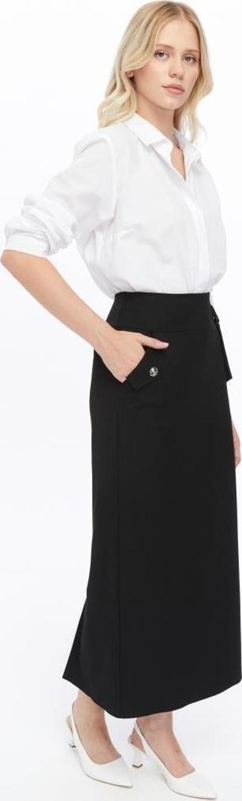 Kadın Cep Detaylı Poliviskon Kalem Etek 2107/95