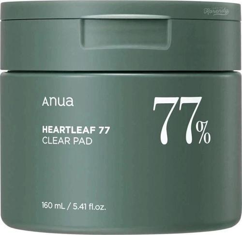Heartleaf 77% Clear Pad Gözenek Ve Siyah Nokta Karşıtı Asitli Tonik Ped 160Ml