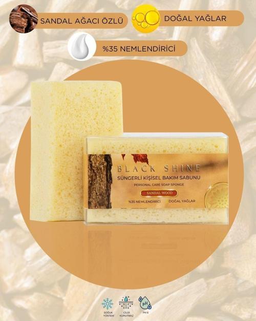 Doğal Sandal Ağacı Özlü %35 Nemlendiricili Süngerli Kişisel Katı Bakım Sabunu 100 Gr