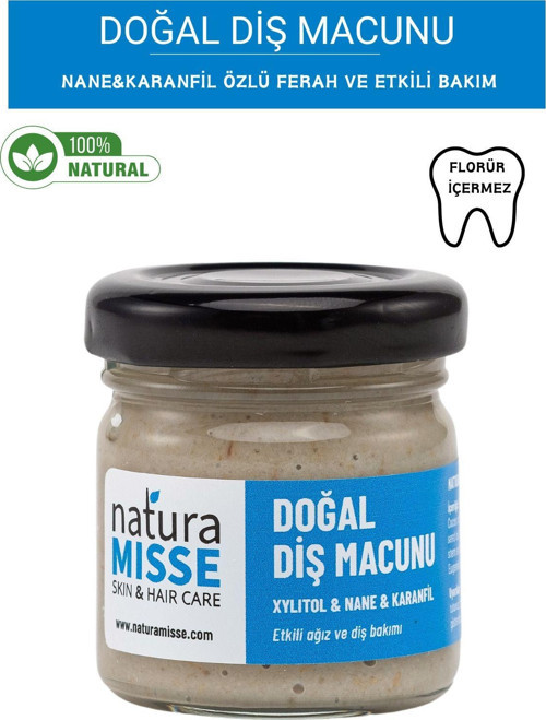 Doğal Diş Macunu 40 Ml Bentonit Kil Nane Yağı Misvak Özlü Diş Beyazlatıcı Ağız Diş Bakımı Diş Macunu