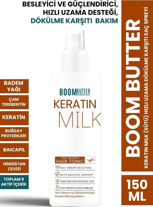 Boom Butter Keratin Milk (Sütü) Hızlı Uzama Dökülme Karşıtı Saç Spreyi 150Ml