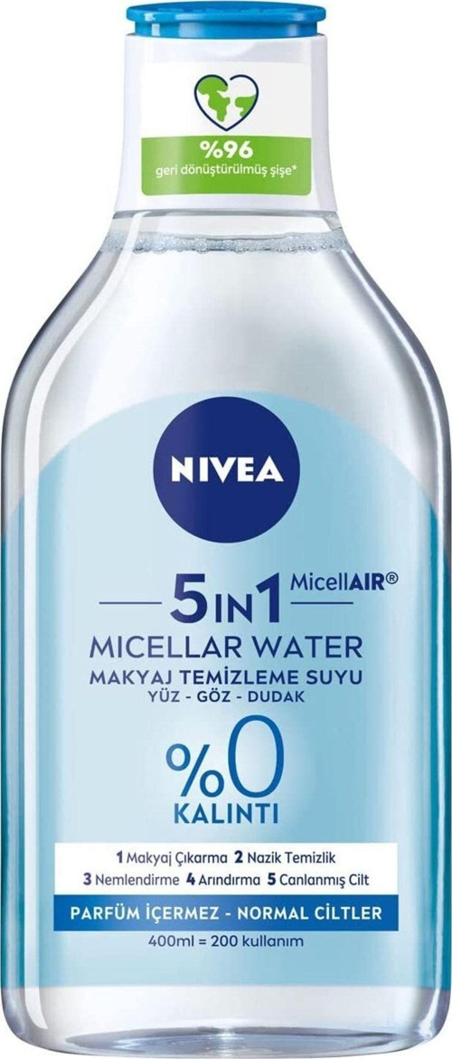 5İn1 Canlandırıcı Micellar Makyaj Temizleme Suyu Normal Ciltler, 400 Ml, Yüz Temizleyici