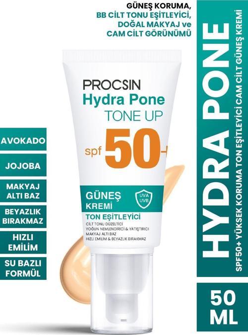 Hydra Pone Spf50+ Cilt Tonu Eşitleyici Makyaj Efekti Veren Cam Cilt Bb Güneş Kremi Pa++++