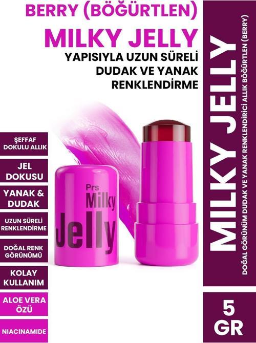 Milky Jelly Doğal Görünüm Dudak Ve Yanak Renklendirici Allık Böğürtlen (Berry) 5 Gr