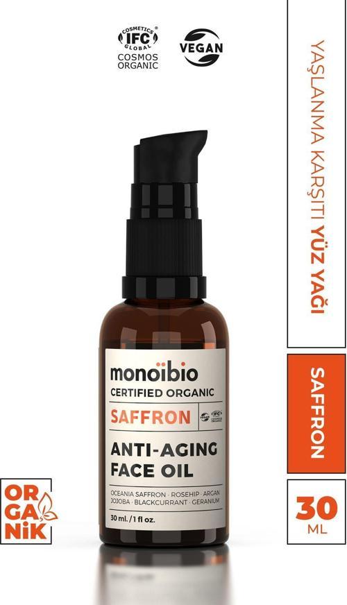 Saffron Yaşlanma Karşıtı Organik Yüz Bakım Yağı - Anti Aging Kolajen Yapısı Güçlendirici Serum 30 Ml
