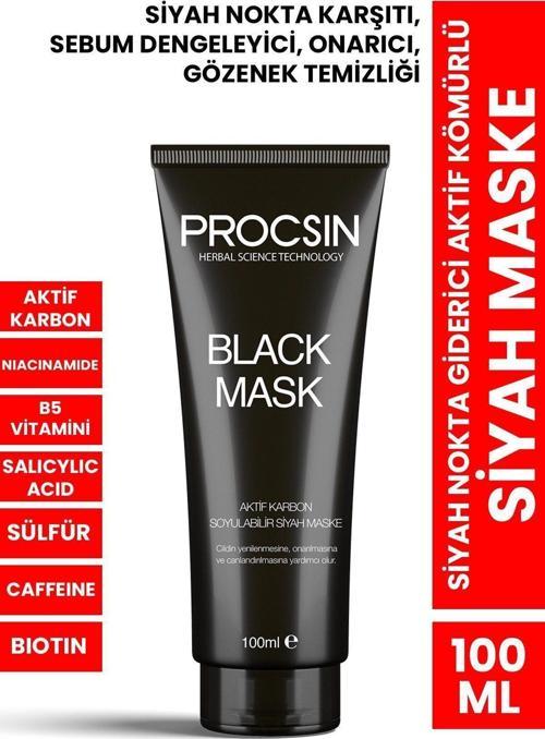 Siyah Nokta Giderici Aktif Kömürlü Siyah Maske 100Ml