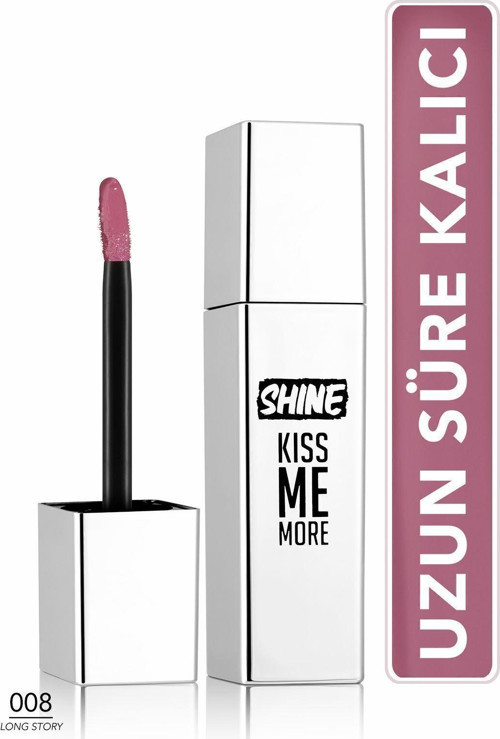 Kalıcı Parlak Likit Ruj (Açık Mor) - Shine Kiss Me More Lls - 008 Long Story - 8682536083812