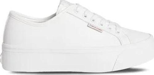 Kadın Deri Düz Platform Beyaz Sneaker YW0YW01886-YAF