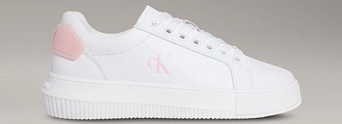 Kadın Kalın Tabanlı Arma Detaylı Deri Beyaz Sneaker YW0YW01846-0LD