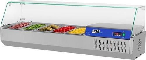 CSA Karacasan  5 Adet 1/3 Gastronorm Küvetli Set Üstü Teşhir Buzdolabı(304 Çelik)