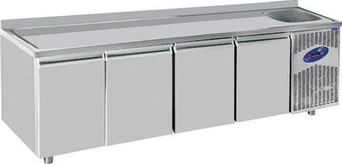 CSA Karacasan 632 Lt Dört Kapılı 700'Lük Tezgah Tipi Evyeli Derin Dondurucu(304 Çelik)