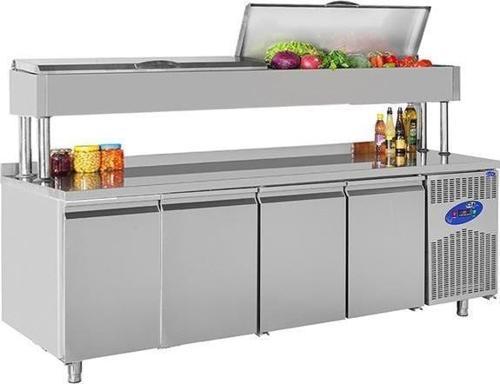 CSA Karacasan 632 Lt Dört Kapılı 700'Lük Yükseltilmiş Makeup Buzdolabı(430 çelik)