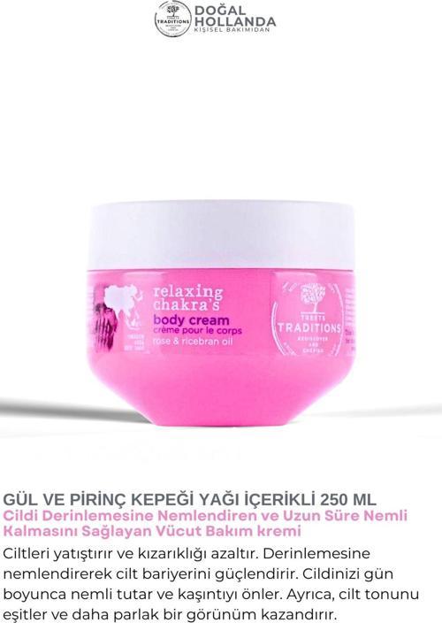 Gül Ve Pirinç Kepeği Özlü Cildi Nemlendiren Ve Uzun Süre Nemli Kalmasını Sağlayan Vücut Bakım Kremi