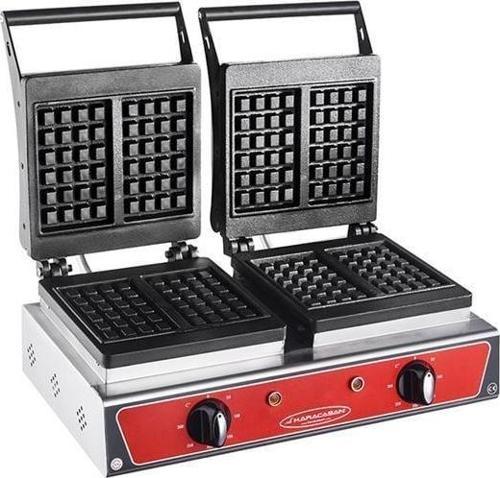 CSA Karacasan Elektrikli Döküm Kare Waffle Makinesi 4 Lü