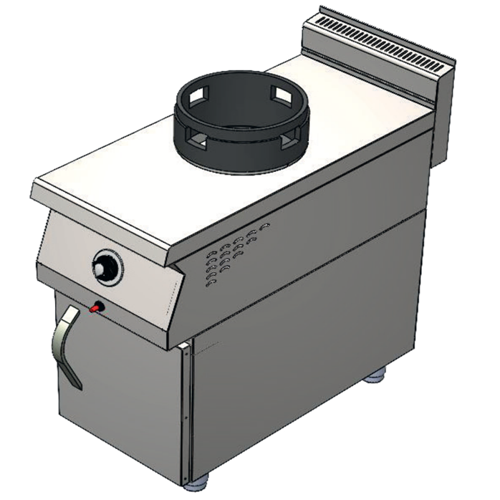 CSA Karacasan 900 Seri Dolaplı 40 cm Tek Gözlü Tüplü Wok Ocak