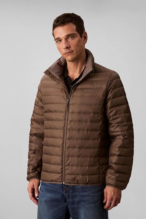 Erkek Hafif Naylon Kapitone Şişme Gri Ceket LV04LC506G-PDK