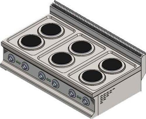 CSA Karacasan 900 Seri Set Üstü 120 cm 6 Gözlü Elektrikli Ocak