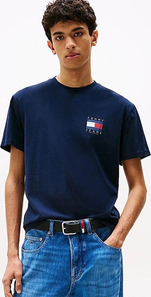 Erkek Sırtı Bayrak Baskılı Mavi T-shirt DM0DM21910C1G
