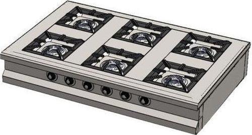CSA Karacasan Set Üstü Altılı 6 Gözlü Doğalgazlı Ocak 150x100x25cm