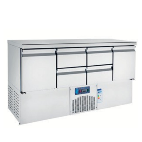 CSA Karacasan (304 Çelik) 186 cm Dört Kapılı Alttan Motorlu Yatay Buzdolabı