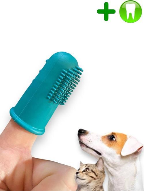 Kedi Köpek Silikon Parmak Diş Kaşıyıcı Dil Temizleyici Diş Fırçası Yeşil - Adet