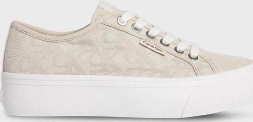 Kadın Jakarlı Düz Platform Bej Sneaker YW0YW01965-0GA