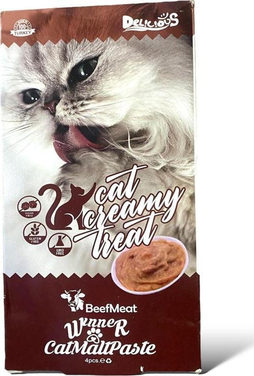 Kedi Hüptürük Ödül Maması Tüy Yumağı Önleyici Dana Etli 4×15Gr