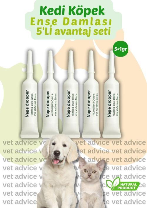 Kedi Köpek Iç Dış Deri Tüy Bakım Damlası Parazit Bitkisel 5'Li Tüp Set