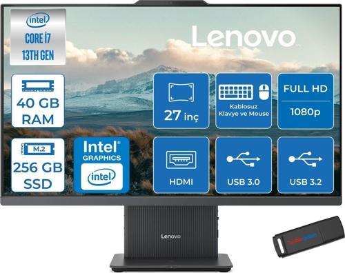 Ideacentre Aıo 27IRH9 Intel Core I7-13620H 40GB Ddr5 256GB SSD 27'' Fhd 300NITS IPS Freedos Allınone Bilgisayar LF0HM00EUTRF16+ZETTAUSBBELLEK