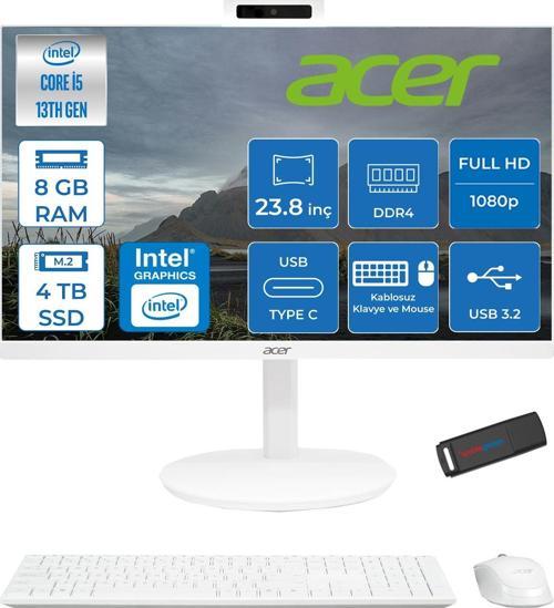 Aspire C24 MD24J01 Intel Core I5 1334U 8gb Ram 4tb SSD Freedos Iris® Xe Graphics 23.8" Fullhd All In One Bilgisayar DQBNCEM003F05 + Zetta Flash Bellek